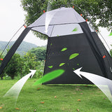 Beach Shade Tent Sun Shelter Portable Sun Shelters Lightweight Canopy Beach Tents for Beach Fishing Camping - Close-Up Angle