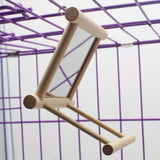Stand Perch with Mirror for Parrot Pet Accessories Wooden Decorations