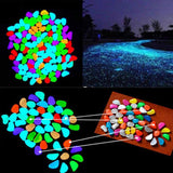 100PCS Luminous Pebbles DIY Decorative Luminous Stones Decorative Stones for Yard and Walkways Decor