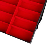 18 Grids PU Leather Eyeglass Glass Display Storage Cases Folding Cover Sunglasses Box Organizer Holder - Front View