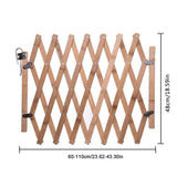 Pet Gate Retractable Adjustable Dog Sliding Door Wood Indoor Dog Gate Doorway Stairs Pet Puppy Safety Fence - Front View