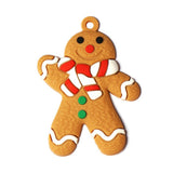 6PCS Gingerbread Man Ornaments Traditional Gingerbread Man Doll Hanging Christmas Tree Ornament Holiday Decorations - 45-Degree Angle