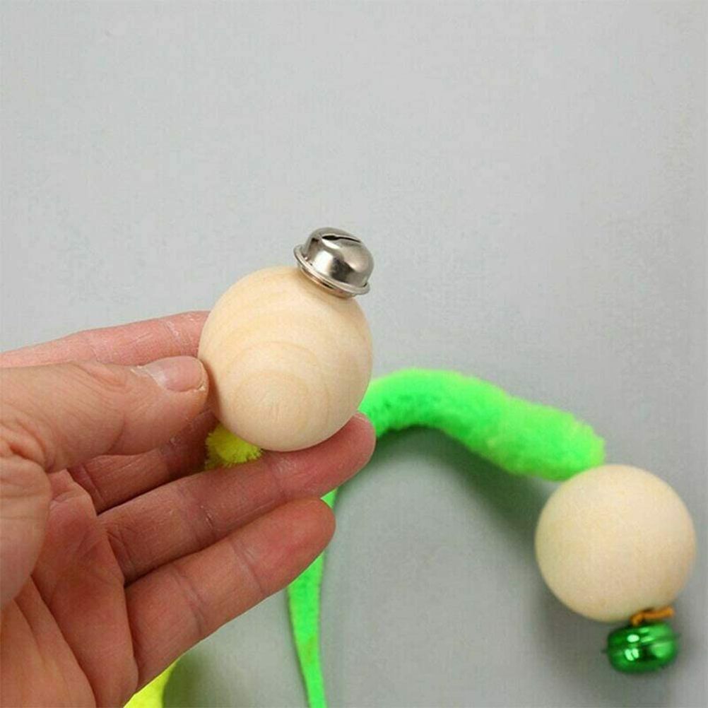 5pcs Interactive Cat Worm Ball with Bell Funny Wobbly Balls Cat Bell Toy Colourful Kitty Toy