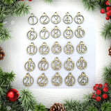 25pcs Christmas Calendar Tags 1-25 Wooden Christmas Advent Calendar Gift Tags Home Party Christmas Advent Calendar