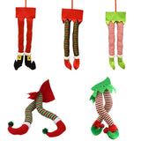 Christmas Santa Elf Legs Plush Stuffed Feet with Shoes Christmas Tree Decorative Ornament Christmas Decoration