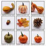 50pcs Halloween Decor Props Artificial Mini Pumpkin Berries Maple Leaf DIY Craft for Halloween Party Decoration - Front View