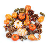 50pcs Halloween Decor Props Artificial Mini Pumpkin Berries Maple Leaf DIY Craft for Halloween Party Decoration