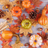 50pcs Halloween Decor Props Artificial Mini Pumpkin Berries Maple Leaf DIY Craft for Halloween Party Decoration - Close-Up Angle