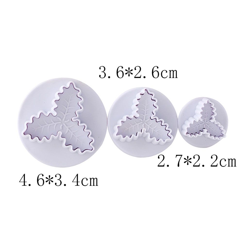 Christmas Holly Leaf Plunger Cutter Holly Leaves Fondant Mold Cutter Christmas Party Cake Cupcake Decorating Baking Tools