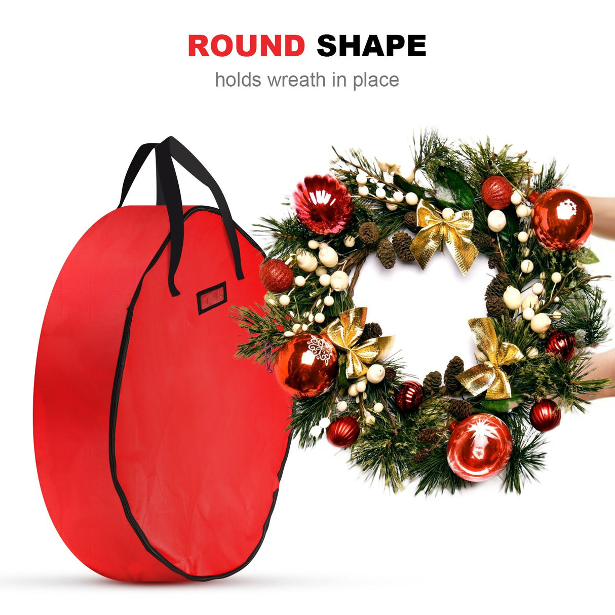 91x20cm Household Christmas Wreath Storage Bag with Handle Waterproof Dustproof Xmas Wreath Organizer