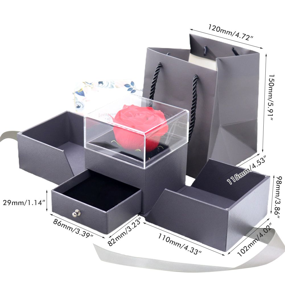 Eternal Rose Gift Box Beautiful Jewellery Box Flowers Rose Box for Women Birthday Anniversary Gift