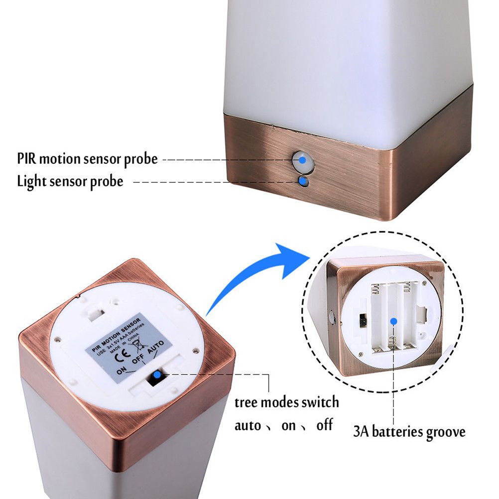 Smart Wireless Motion Sensor Night Light Battery Operated Lamp Bedside Table Desk Lamp for Bedroom Living Room Kitchen Kids Room