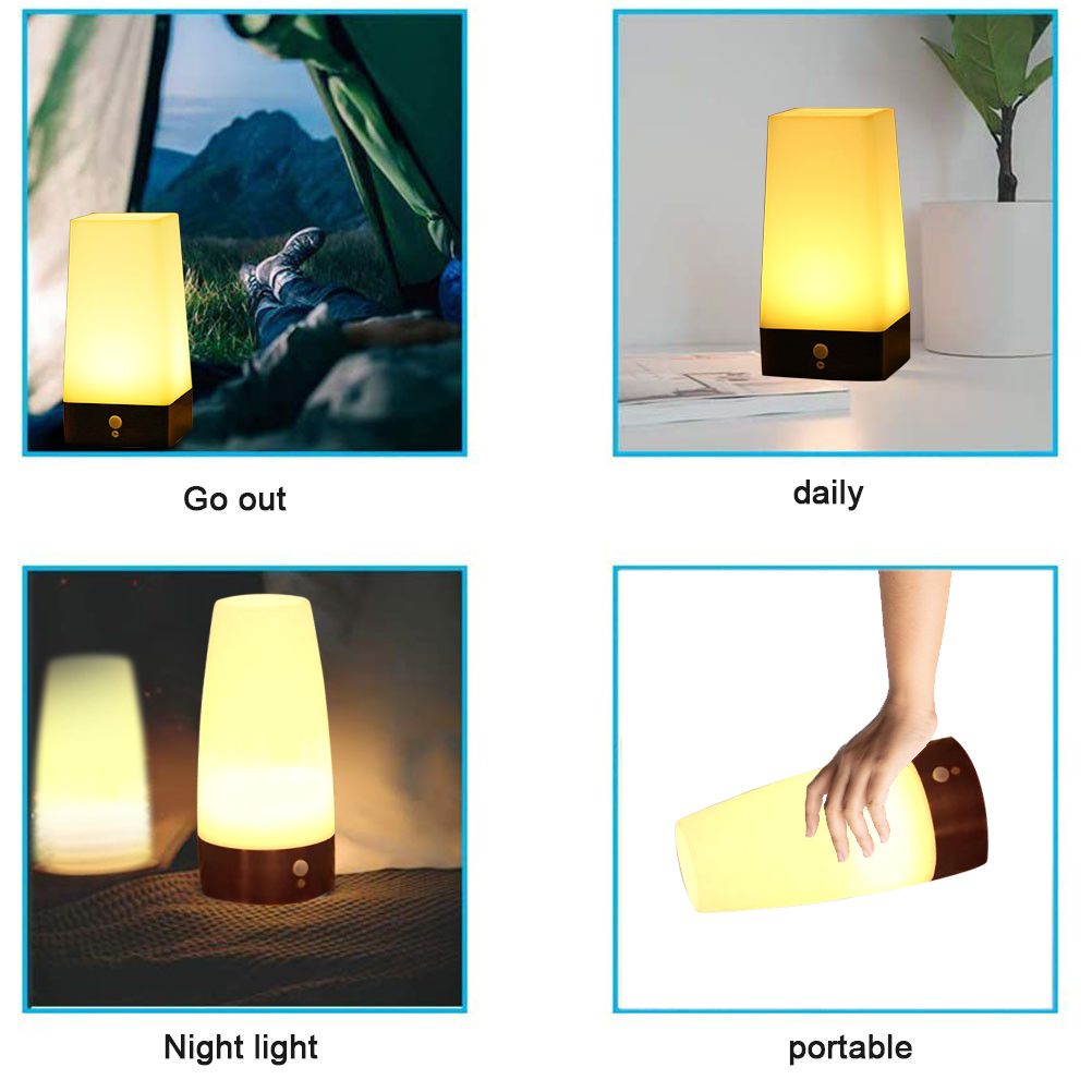 Smart Wireless Motion Sensor Night Light Battery Operated Lamp Bedside Table Desk Lamp for Bedroom Living Room Kitchen Kids Room