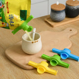 Random Food Bag Sealing Clips Striping with Discharge Nozzle Sealing Clamps Seasoning Bag Tools - Low Angle