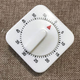 Mini Mechanical Timer 1Hr/60Min Game Count Down Counter Alarm Kitchen Cooking Tool - Top-Down View
