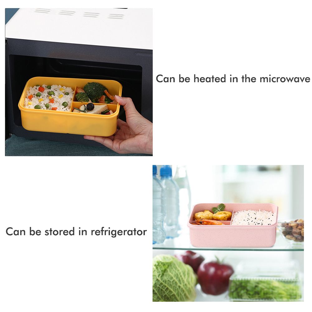 Lunch Boxes Bento Boxes Leakproof Lunch Boxes for Microwave Bento Lunch Boxes with 3 Compartments and Tableware