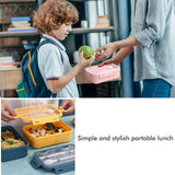Lunch Boxes Bento Boxes Leakproof Lunch Boxes for Microwave Bento Lunch Boxes with 3 Compartments and Tableware - Close-Up Angle