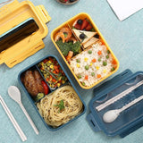 Lunch Boxes Bento Boxes Leakproof Lunch Boxes for Microwave Bento Lunch Boxes with 3 Compartments and Tableware - Extra Image