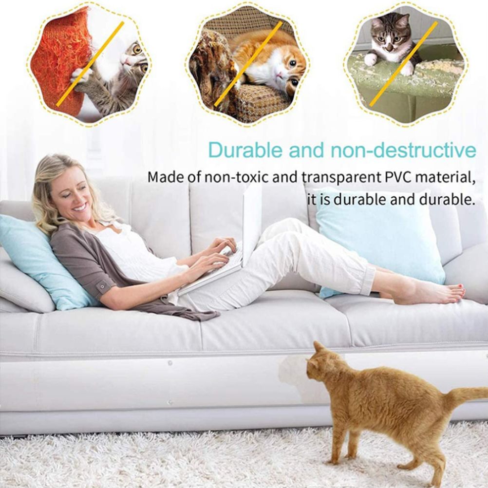 8pcs Cat Scratch Furniture Protector Pad Pet Couch Protector Cat Dog Claw Guards with 20pcs Pins