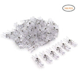 100Pcs Mini Transparent Plastic Utility Paper Clip Clothespins Clip Clothes Line Clips
