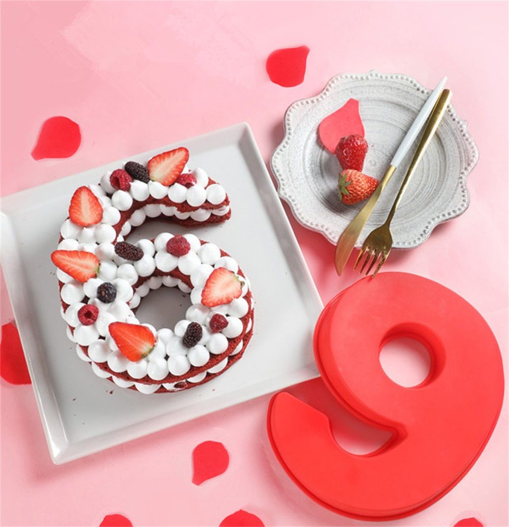 2PCS 10 Inch Silicone Cake Mold 6 and 0 Numbers DIY Silicone Cake Baking Mold 3D Silicone Cake Mold for Birthday and Wedding Anniversary