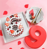 2PCS 10 Inch Silicone Cake Mold 6 and 0 Numbers DIY Silicone Cake Baking Mold 3D Silicone Cake Mold for Birthday and Wedding Anniversary - Close-Up Angle