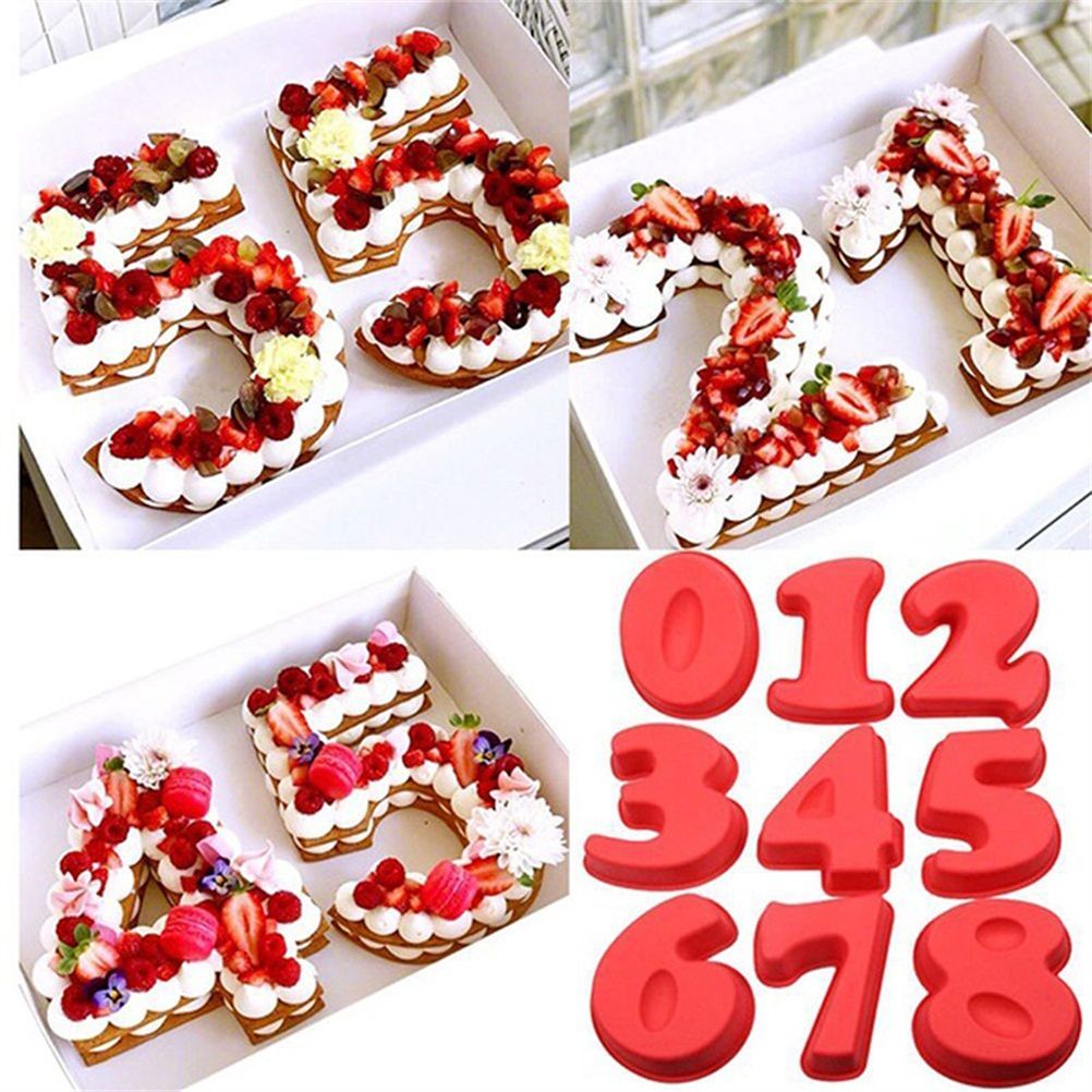 2PCS 10 Inch Silicone Cake Mold 6 and 0 Numbers DIY Silicone Cake Baking Mold 3D Silicone Cake Mold for Birthday and Wedding Anniversary
