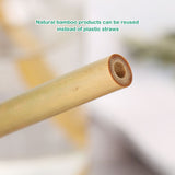 10pcs/set Bamboo Drinking Straws Reusable Eco Friendly Kitchen with Clean Brush