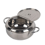 Stainless Steel Deep Frying Pan Japanese Tempura Fryer with Thermometer Control Non Stick Frying Pan for Kitchen