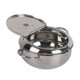 Stainless Steel Deep Frying Pan Japanese Tempura Fryer with Thermometer Control Non Stick Frying Pan for Kitchen - Close-Up Angle