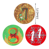Christmas Advent Number Stickers Christmas Candy Sealing Stickers DIY Gifts Package Labels - Top-Down View