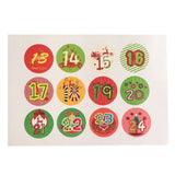 Christmas Advent Number Stickers Christmas Candy Sealing Stickers DIY Gifts Package Labels