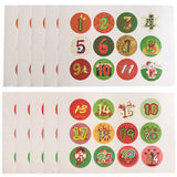 Christmas Advent Number Stickers Christmas Candy Sealing Stickers DIY Gifts Package Labels