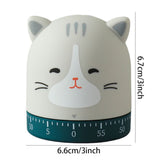 Cute Cat Timer Kitchen 60 Minutes Timer 360 Degree Rotating Timer for Baking and Boiling