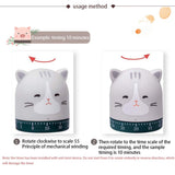 Cute Cat Timer Kitchen 60 Minutes Timer 360 Degree Rotating Timer for Baking and Boiling
