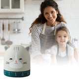 Cute Cat Timer Kitchen 60 Minutes Timer 360 Degree Rotating Timer for Baking and Boiling