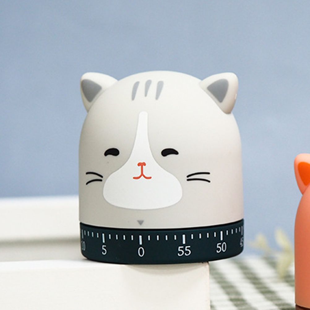 Cute Cat Timer Kitchen 60 Minutes Timer 360 Degree Rotating Timer for Baking and Boiling