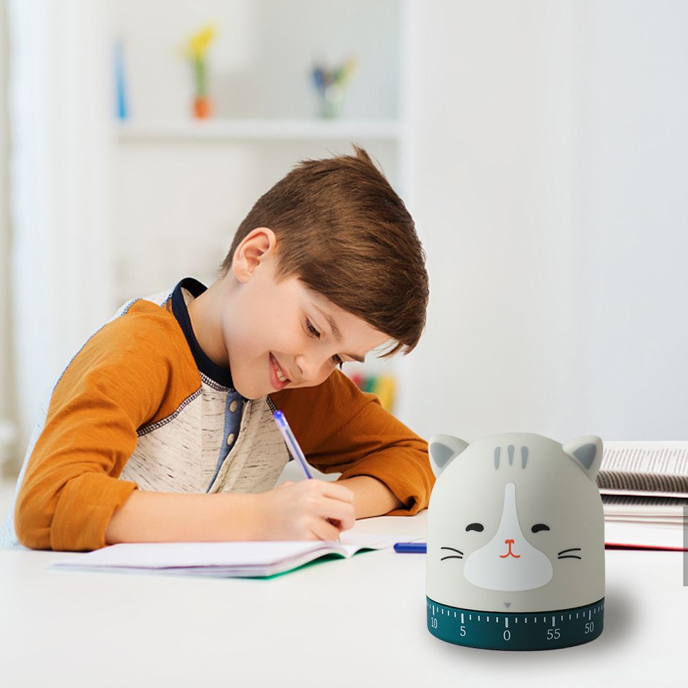 Cute Cat Timer Kitchen 60 Minutes Timer 360 Degree Rotating Timer for Baking and Boiling