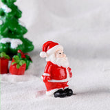 12PCS Christmas Miniature Figurines Santa Claus Tabletop Figurines Resin Gardening Props Christmas Gifts for Kids Friends - 45-Degree Angle