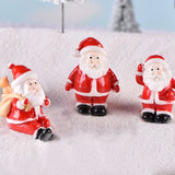 12PCS Christmas Miniature Figurines Santa Claus Tabletop Figurines Resin Gardening Props Christmas Gifts for Kids Friends