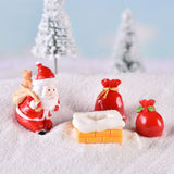 12PCS Christmas Miniature Figurines Santa Claus Tabletop Figurines Resin Gardening Props Christmas Gifts for Kids Friends