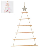 Wooden Hanging Ornaments with Star and Rope Decoration for Wall Christmas Tree