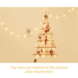 Wooden Hanging Ornaments with Star and Rope Decoration for Wall Christmas Tree
