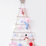 Wooden Hanging Ornaments with Star and Rope Decoration for Wall Christmas Tree