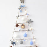 Wooden Hanging Ornaments with Star and Rope Decoration for Wall Christmas Tree - Close-Up Angle