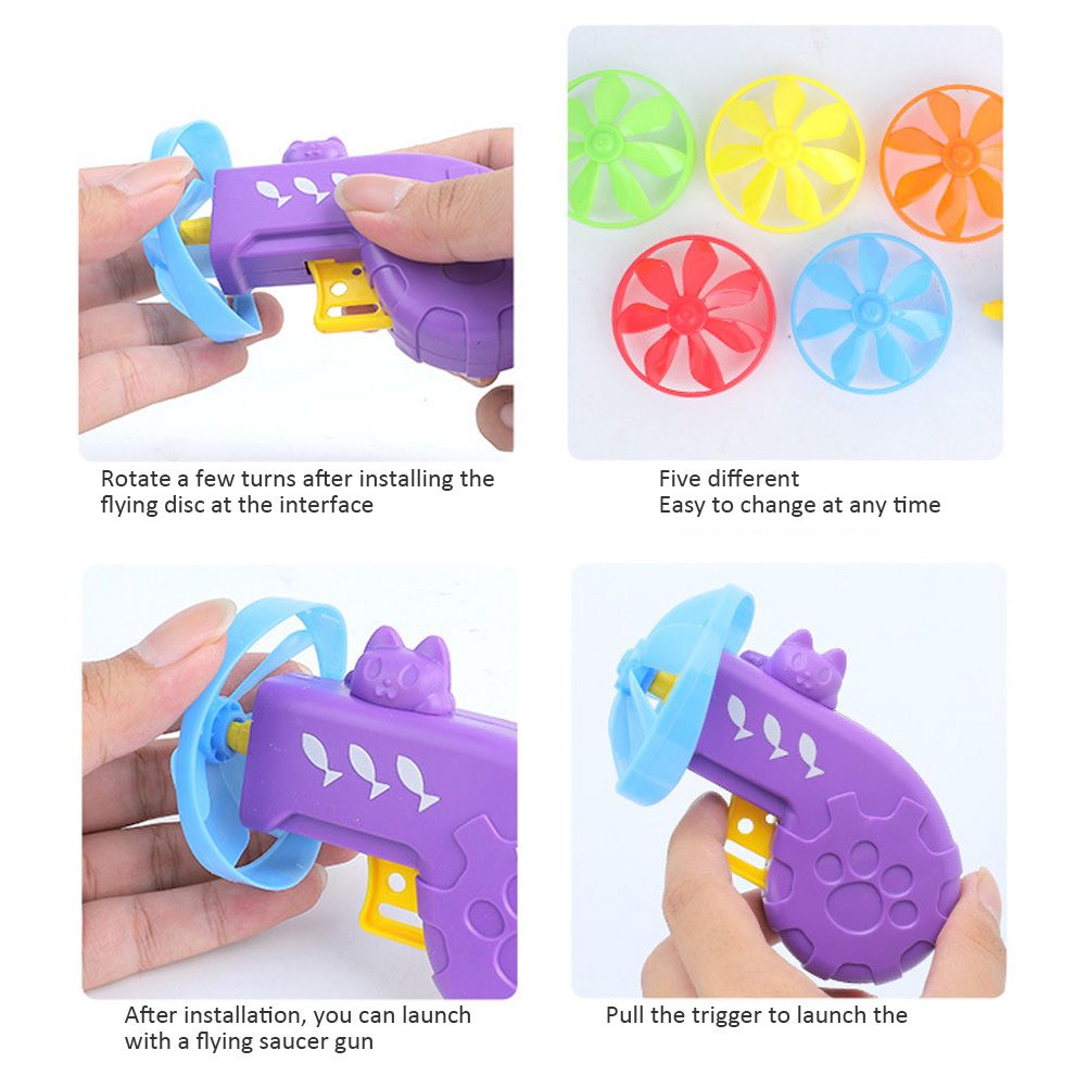 Colorful Flying Saucer Cat Toy Cat Tracks Down Toy Set Flying Disc Toy for Pet