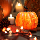 LED Halloween Pumpkin Lantern Resin Pumpkin Lamp Multiple Shapes Halloween Dress Up Props - Front View
