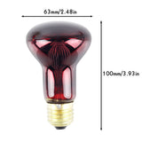 60W Infrared Heat Lamp Red Light Glass Heating Lamp Bulb for Lizard Reptile and Amphibian - Side View