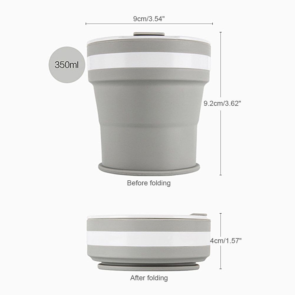 Silicone Collapsible Cup Portable Telescopic Drinking Cup with Cover for Travel Camping