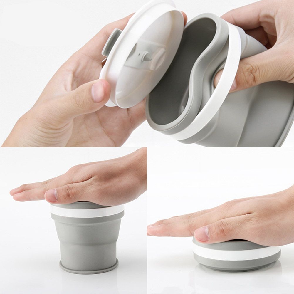 Silicone Collapsible Cup Portable Telescopic Drinking Cup with Cover for Travel Camping